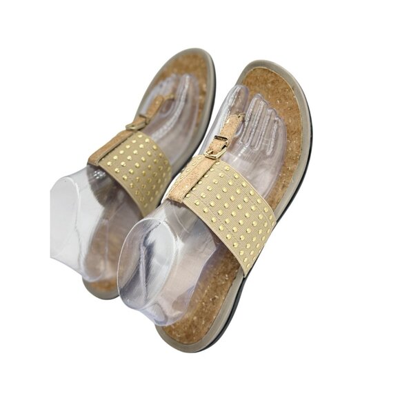 Soft Style Hush Puppies Womens 9.5 Gold Studded Slip-On Adjustable Strap - Picture 3 of 13